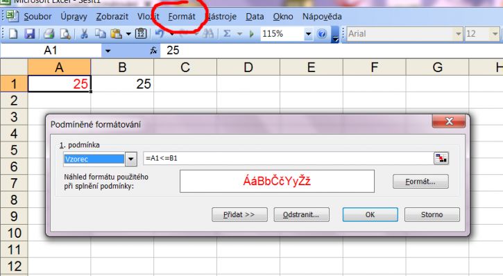 Excel Podmíněné Formátování 0356