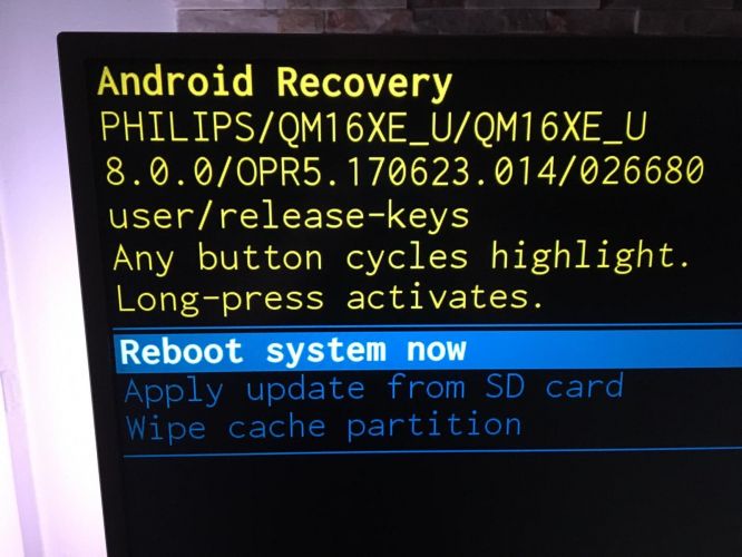 Nefunkční Philips TV - android recovery