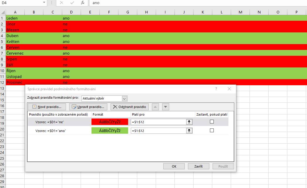 Excel Dle Buňky Barva Celého řádku 7082