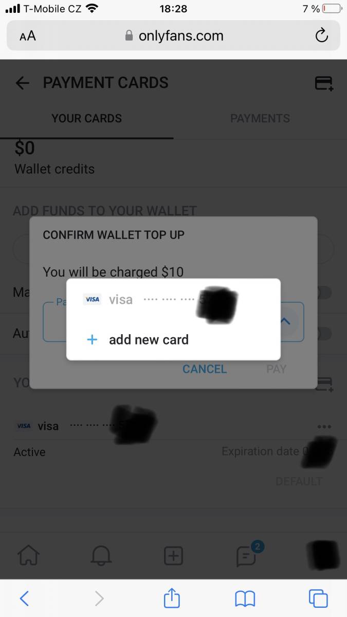 Jak pridat kartu na OnlyFans?