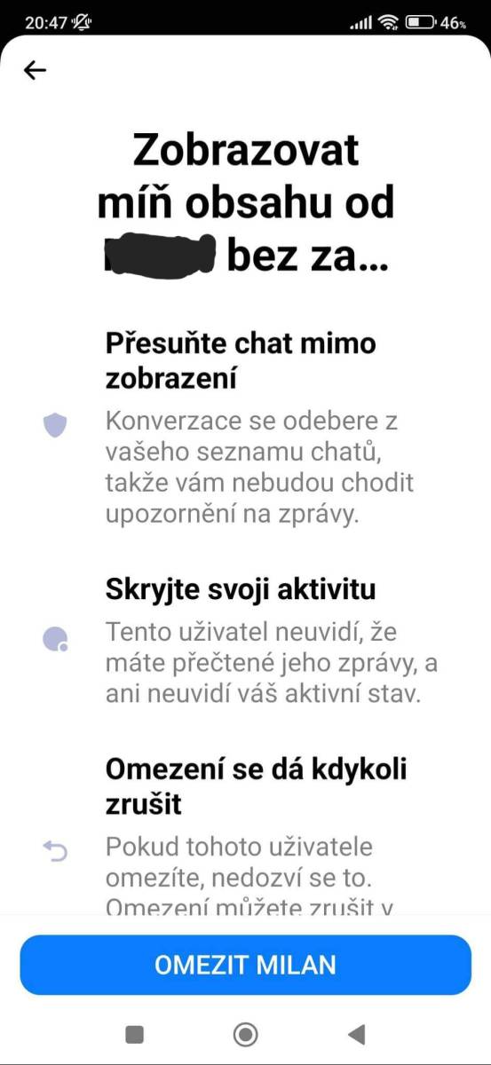 Jak omezit zprávy na Messengeru?